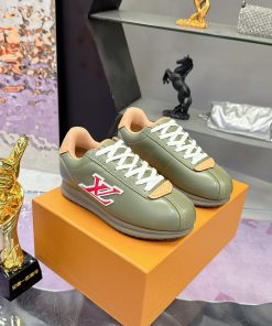 Giày thể thao unisex LV BUTTERSOFT cao cấp màu xanh rêu phong cách năng động