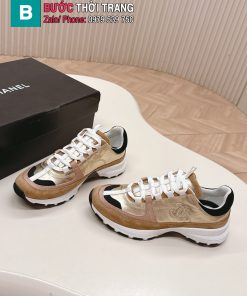 Giày thể thao sneaker CN màu vàng nâu cao cấp đế dày êm chân