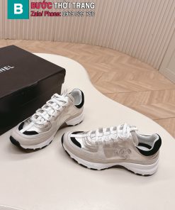 Giày thể thao sneaker CN màu bạc cao cấp đế dày êm chân