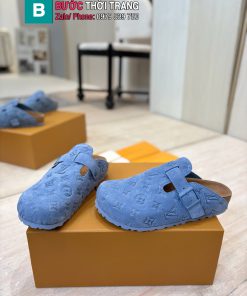 Giày lười LV màu xanh chất liệu da lộn cao cấp phong cách trẻ trung năng động