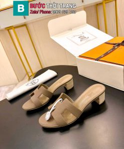 Dép cao gót HM màu be nâu phong cách thanh lịch sang trọng