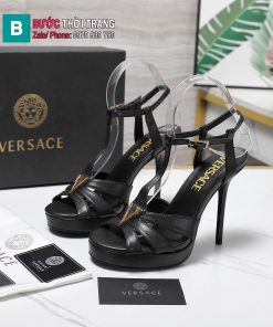 Giày cao gót VERSACE màu đen tôn dáng đế 12,5cm