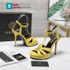 Giày cao gót VERSACE màu vàng tôn dáng đế 12,5cm