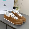 Giày thể thao ALO mũi tròn màu nâu đặc trưng chất liệu da bò lộn cao cấp