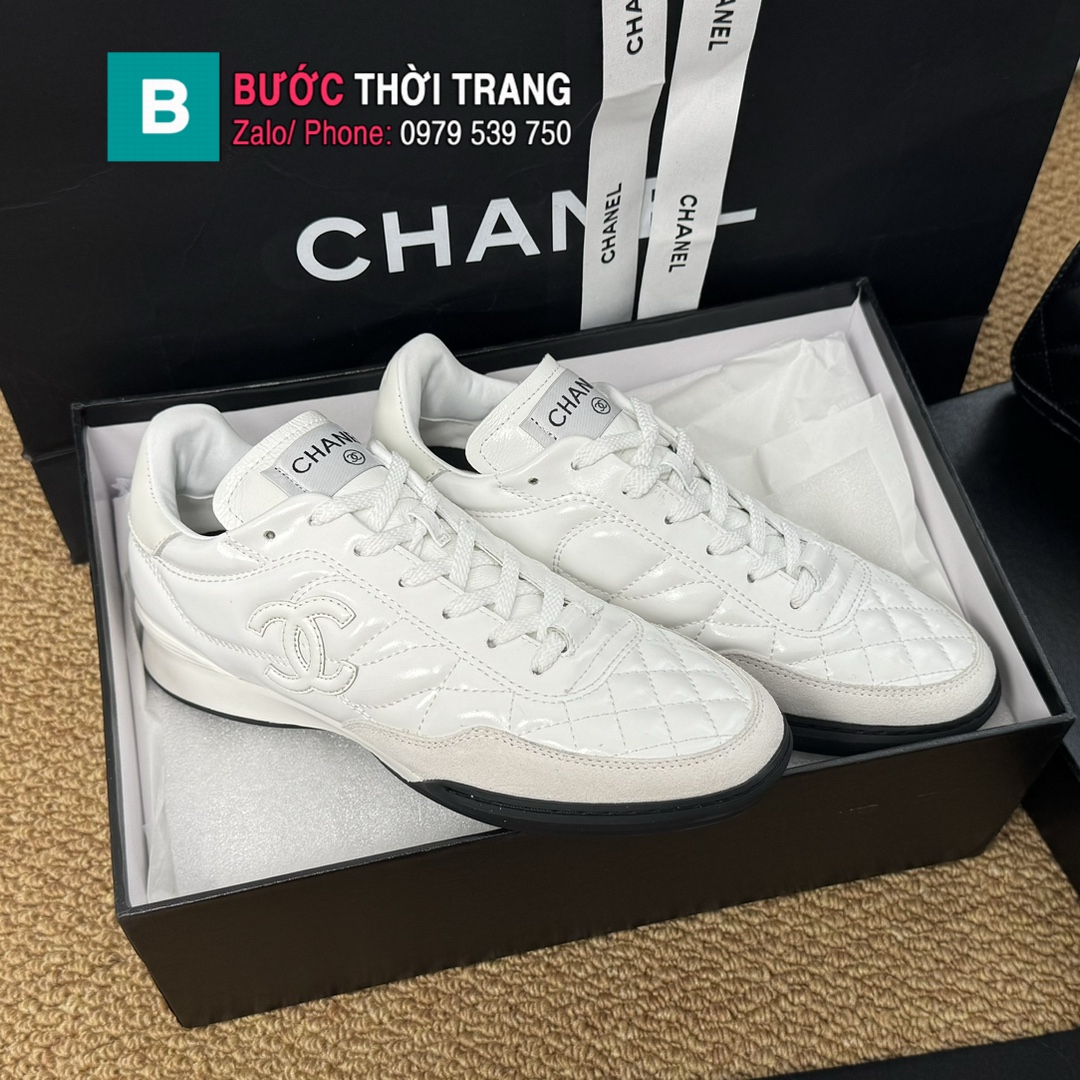 Giày thể thao sneaker CN màu trắng ngà cao cấp phong cách sang trọng