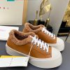 Giày thể thao MARNI màu nâu cổ lót lông sang trọng đế 4cm