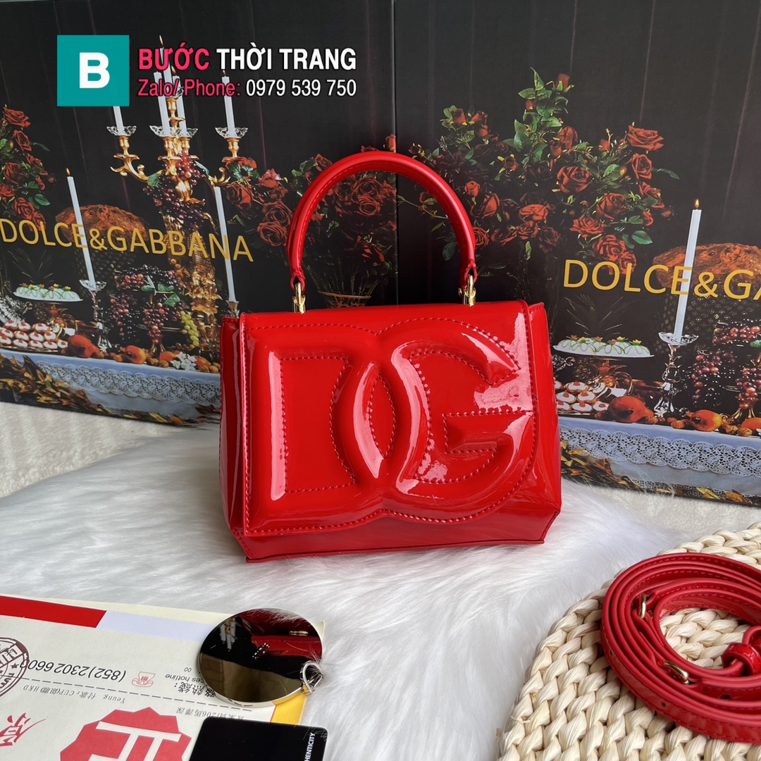 Túi xách Dolce & Gabbana siêu cấp da bóng mượt màu đỏ cam