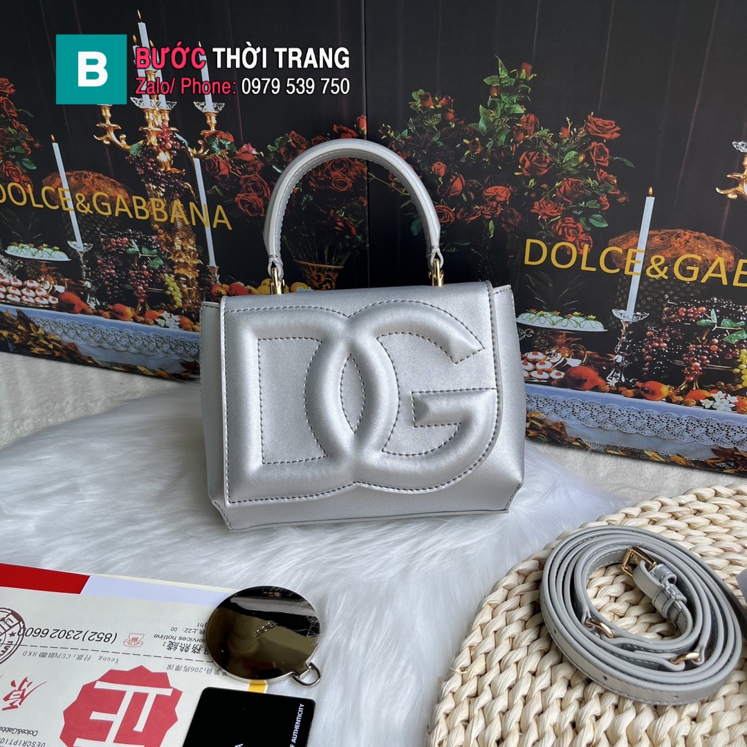 Túi xách Dolce & Gabbana siêu cấp da bò nhập khẩu cao cấp màu bạc