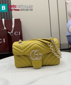 Túi xách GG Marmont siêu cấp màu vàng da cừu mềm mịn size 26 cm và 22 cm