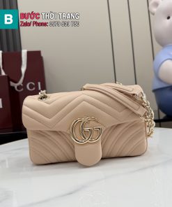 Túi xách GG Marmont siêu cấp màu hồng nude da cừu mềm mịn size 26 cm và 22 cm