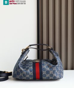 Túi xách GUCCI Vanity canvas màu xanh navy size 27.5x13x14.5 cm túi mềm
