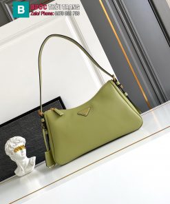 Túi xách siêu cấp PRADA hobo kẹp nách màu xanh da bê size 31x18x10 cm