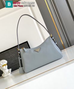Túi xách siêu cấp PRADA hobo kẹp nách màu ghi da bê size 31x18x10 cm