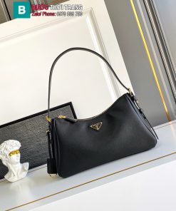 Túi xách siêu cấp PRADA hobo kẹp nách màu đen da bê size 31x18x10 cm