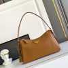 Túi xách siêu cấp PRADA hobo kẹp nách màu nâu da bê size 31x18x10 cm