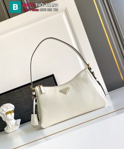 Túi xách siêu cấp PRADA hobo kẹp nách màu trắng ngà da bê size 31x18x10 cm