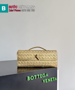 Ví cầm tay Bottega Veneta cao cấp dáng dài màu vàng size 31 cm