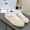 Giày thể thao ALO mũi tròn màu be đặc trưng chất liệu da bò lộn cao cấp