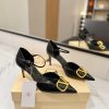 Giày cao gót nữ VALENTINO màu đen khóa vàng cao cấp đế 8cm