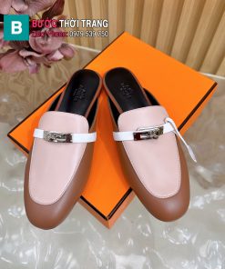 Sục HM da lộn màu nâu be cao cấp khóa xoáy màu vàng nổi bật