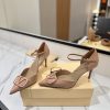 Sandal cao gót nữ VALENTINO đế 8cm màu nude khóa sơn sang trọng
