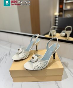Sandal cao gót nữ VALENTINO đế 10cm màu trắng ngà sang trọng