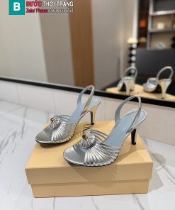 Sandal cao gót nữ VALENTINO đế 10cm màu bạc sang trọng