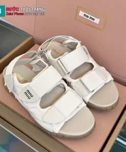 Sandal thể thao MIU MIU màu trắng ngà đế cao su đàn hồi vượt trội