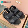 Sandal thể thao MIU MIU màu đen đế cao su đàn hồi vượt trội