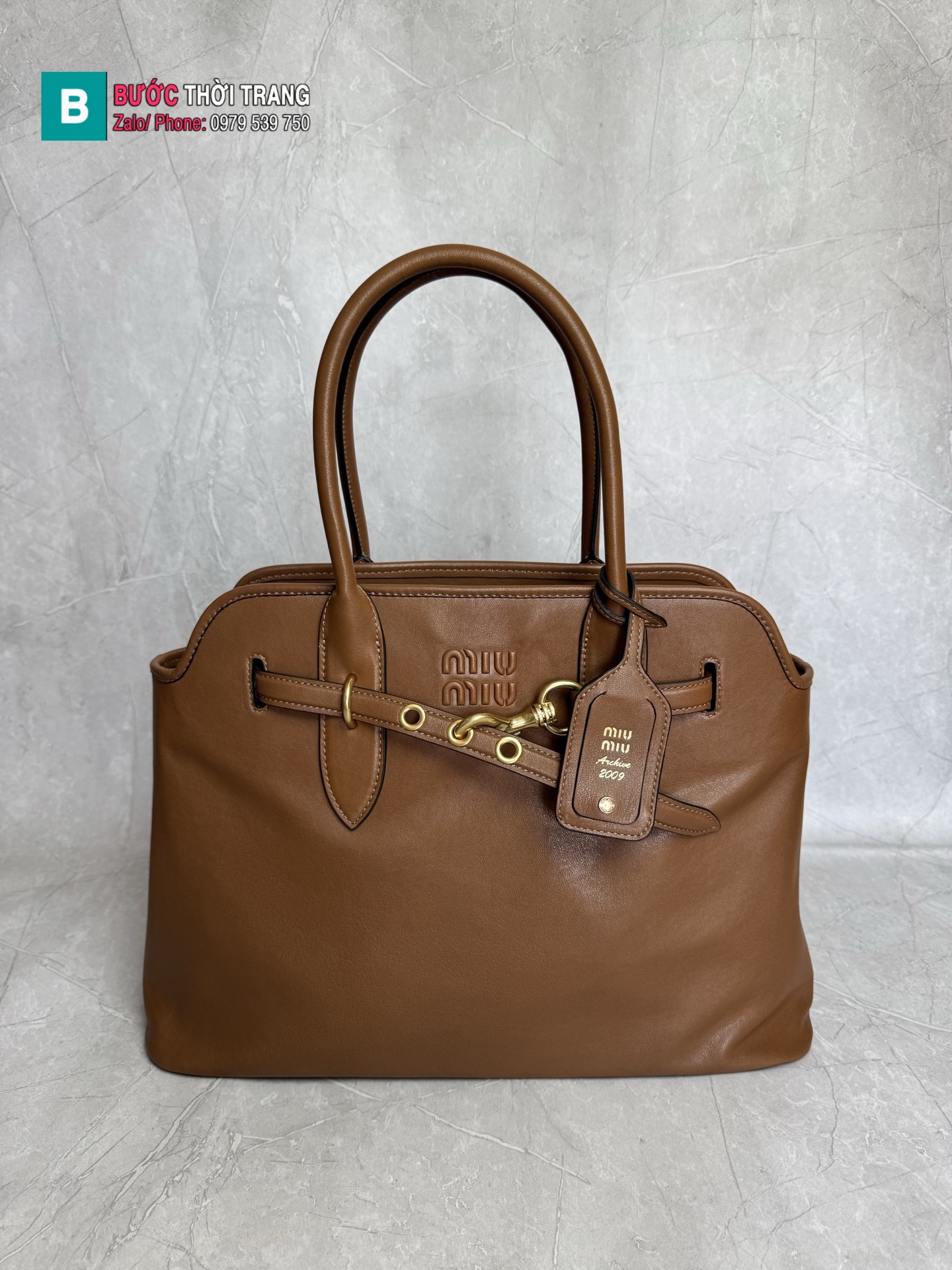 Túi xách nữ MIU MIU Aventure màu nâu cao cấp size 31x40x13 cm