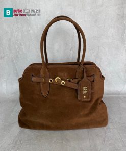 Túi xách nữ MIU MIU Aventure màu nâu da lộn cao cấp size 31x40x13 cm